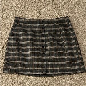 Sugarlips Charcoal and Cream Plaid Mini Skirt